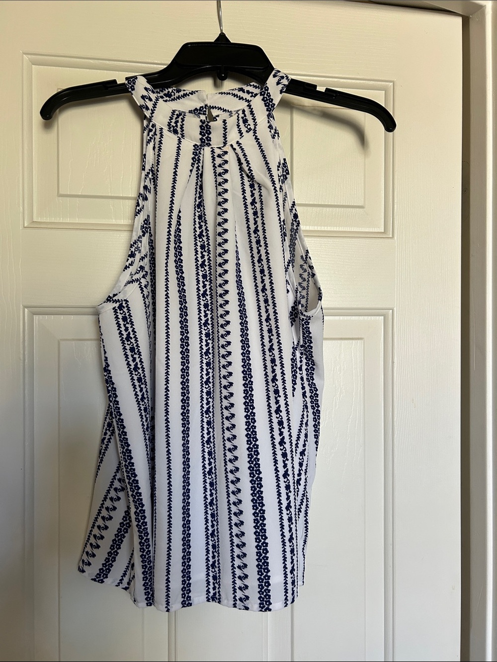 Women’s Navy and White Halter Top